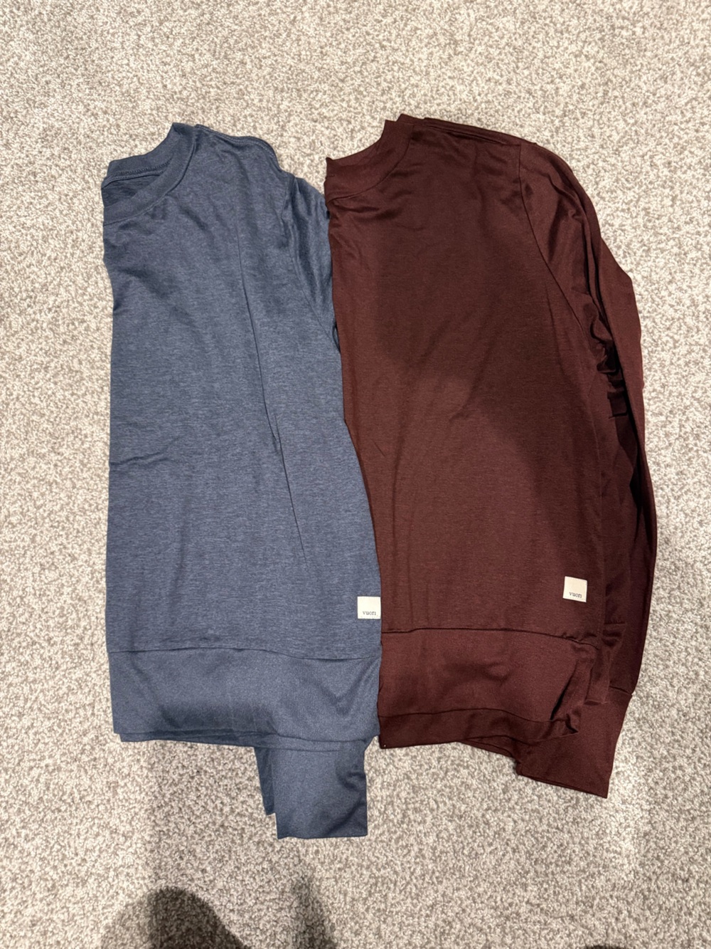 Vuori Crew Sweatshirt Duo in Navy Blue and Burgundy